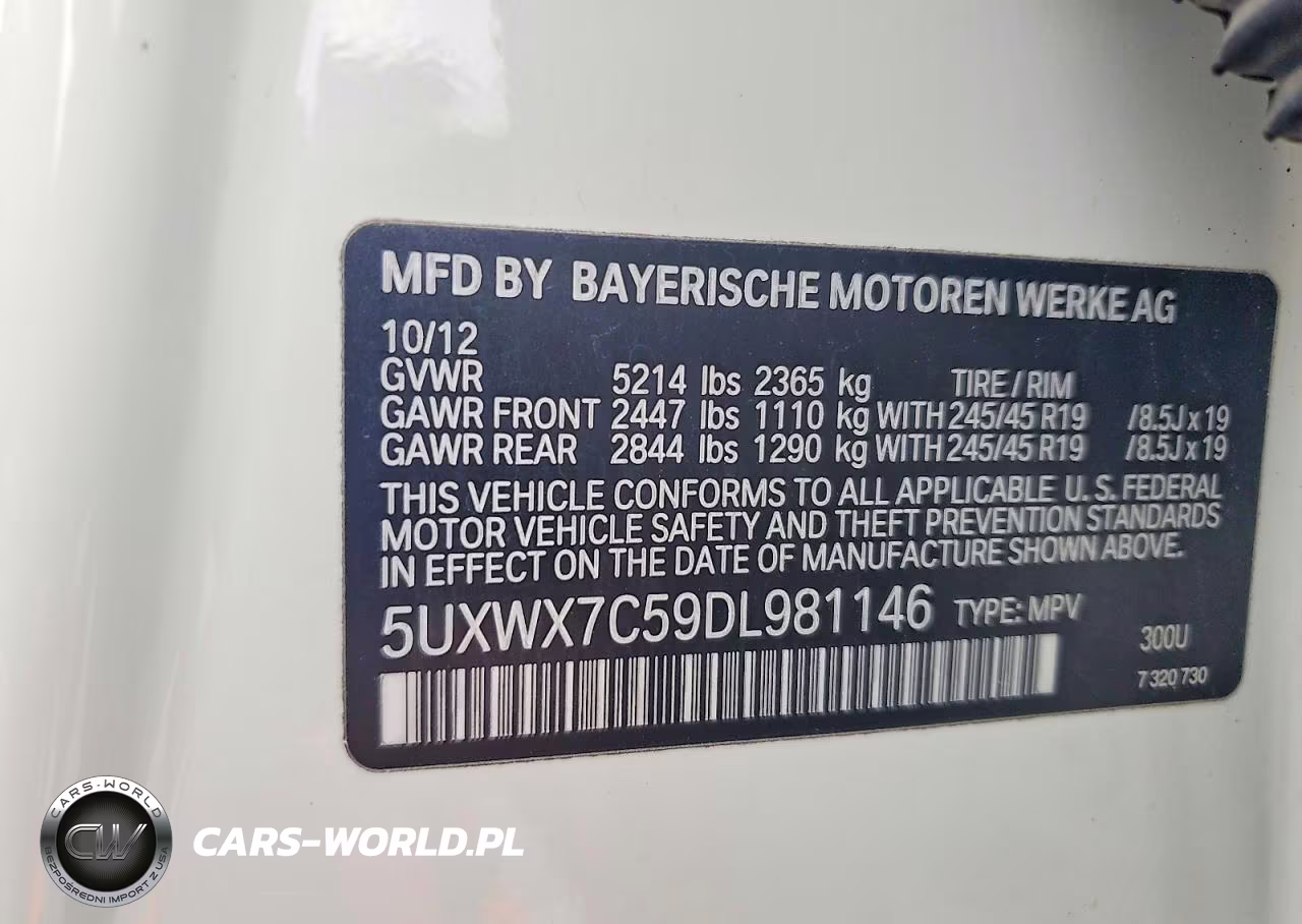 2013 BMW X3 xDrive35I VIN:5UXWX7C59DL981146 - 13