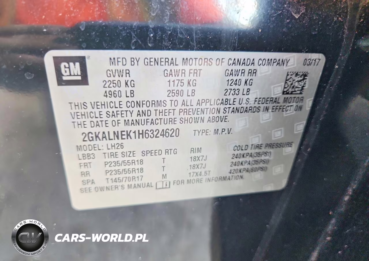 2017 GMC Terrain Sle VIN:2GKALNEK1H6324620 - 13