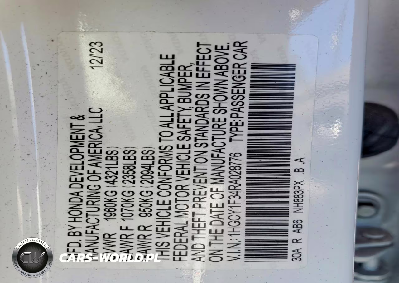 2024 Honda Accord Ex VIN:1HGCY1F34RA028776 - 12