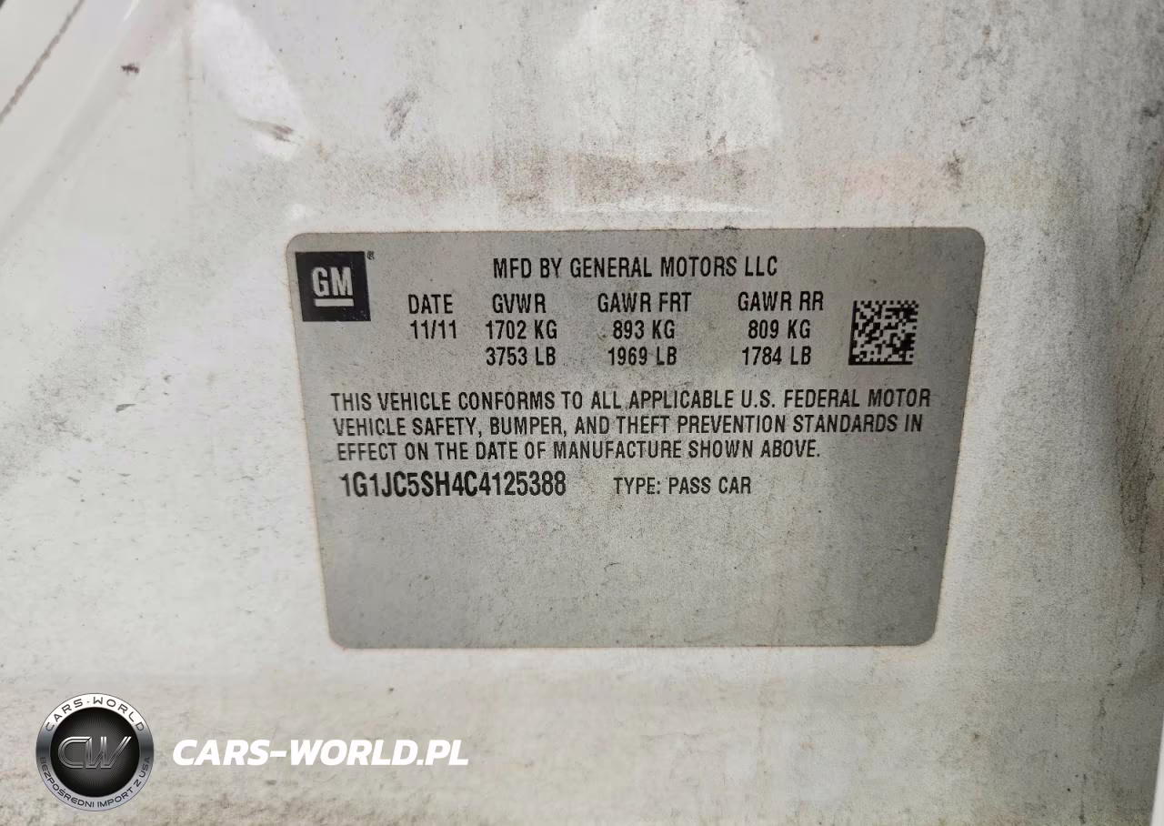 2012 Chevrolet Sonic Lt VIN:1G1JC5SH4C4125388 - 12