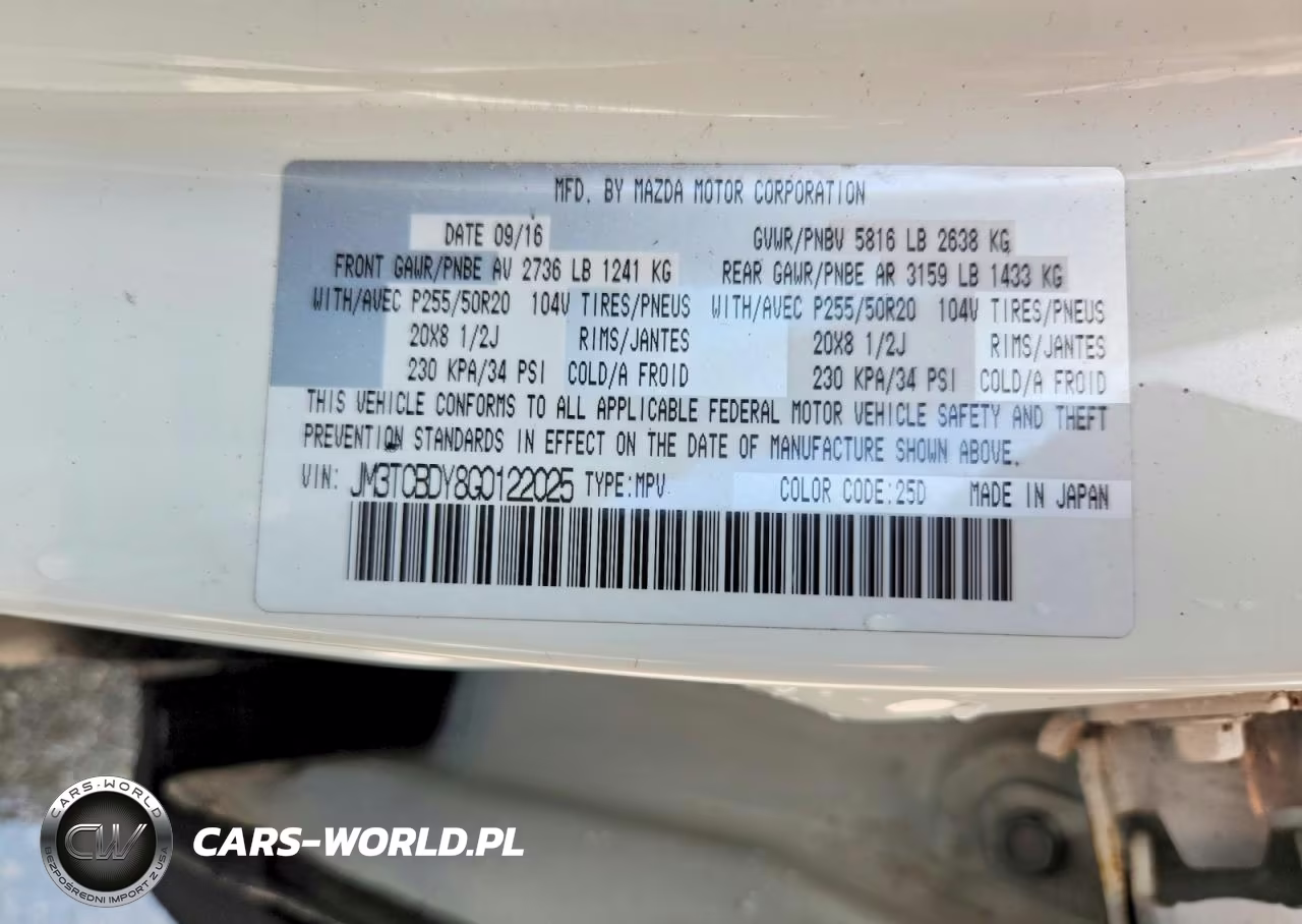 2016 Mazda Cx-9 Grand Touring VIN:JM3TCBDY8G0122025 - 13