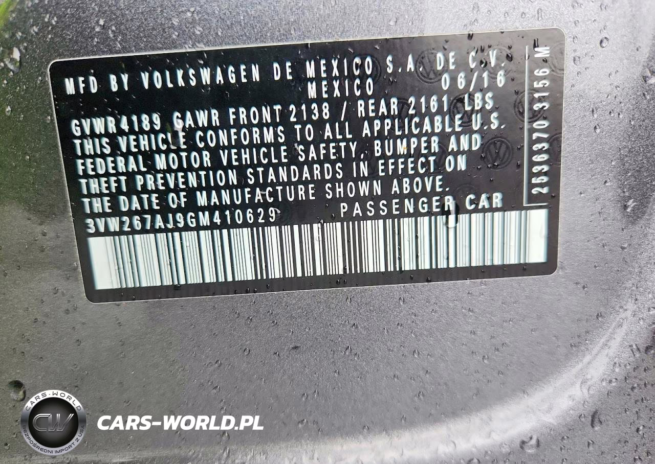 2016 Volkswagen Jetta S VIN:3VW267AJ9GM410629 - 12