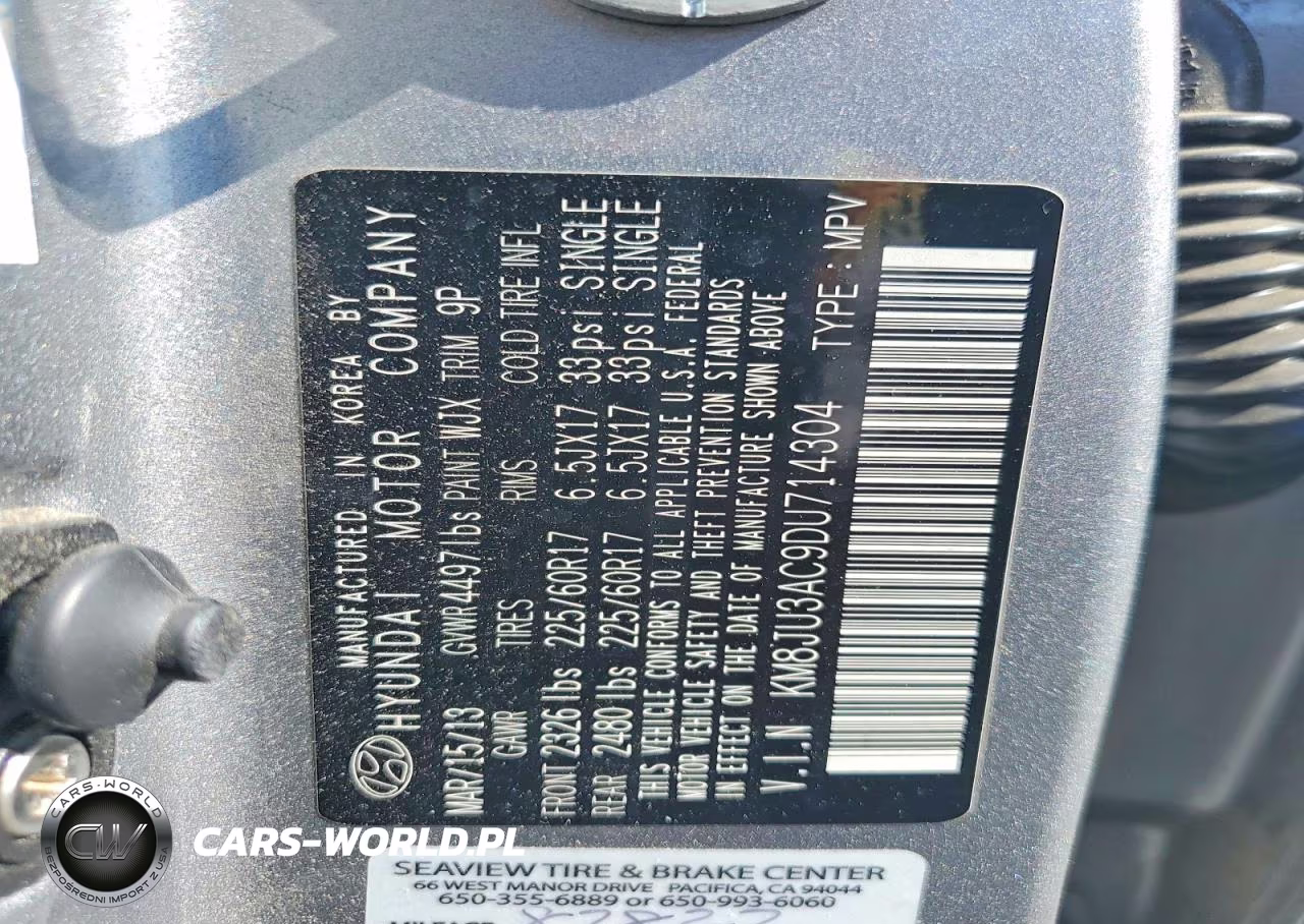 2013 Hyundai Tucson Gls VIN:KM8JU3AC9DU714304 - 13