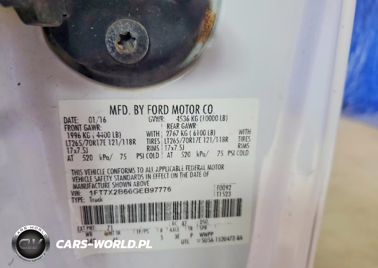 2016 Ford F250 Super Duty VIN:1FT7X2B66GEB97776 - 12