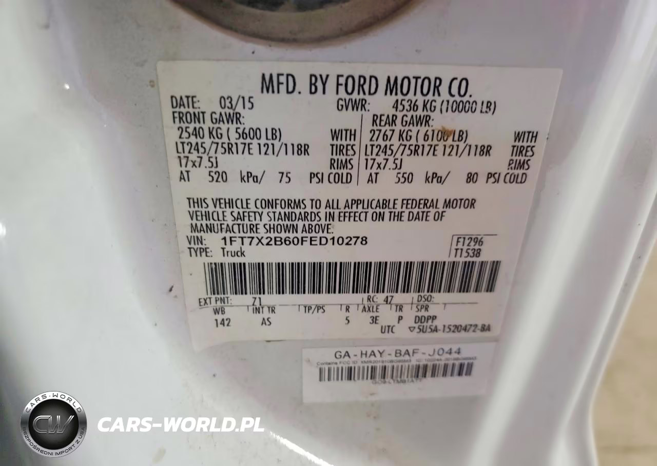 2015 Ford F250 Super Duty VIN:1FT7X2B60FED10278 - 12