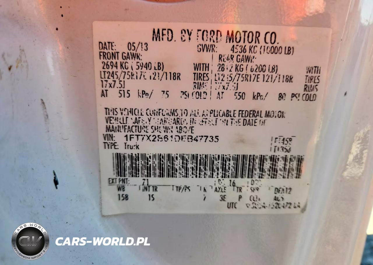 2013 Ford F250 Super Duty VIN:1FT7X2B61DEB47735 - 12
