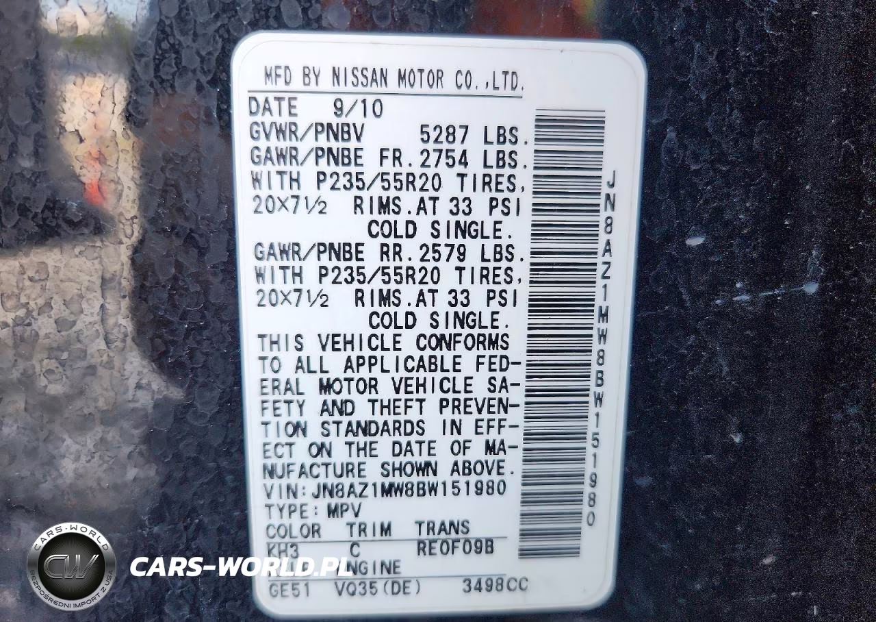 2011 Nissan Murano S VIN:JN8AZ1MW8BW151980 - 14