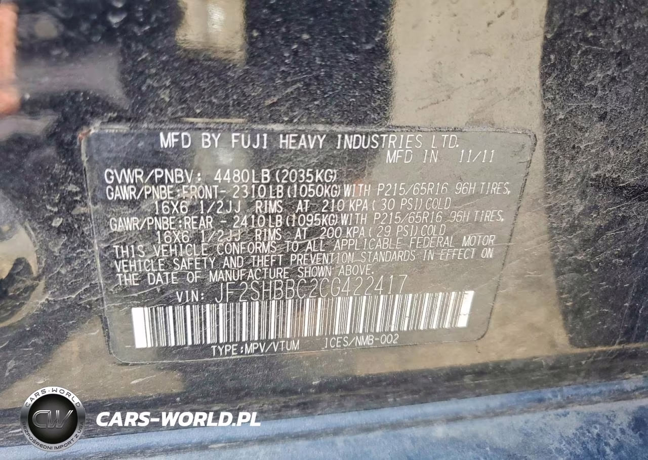 2012 Subaru Forester 2.5X VIN:JF2SHBBC2CG422417 - 13