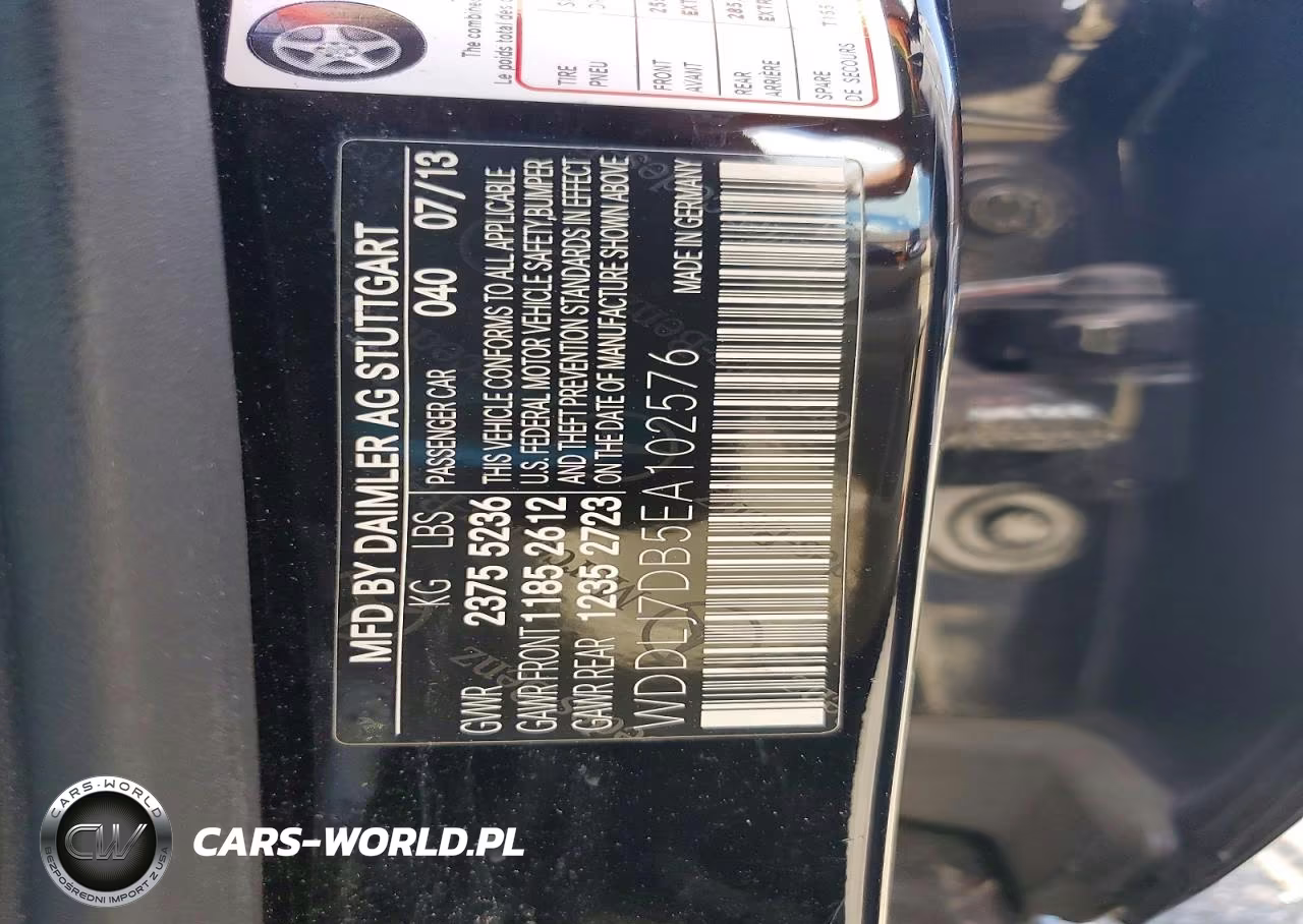 2014 Mercedes-Benz Cls 550 VIN:WDDLJ7DB5EA102576 - 12