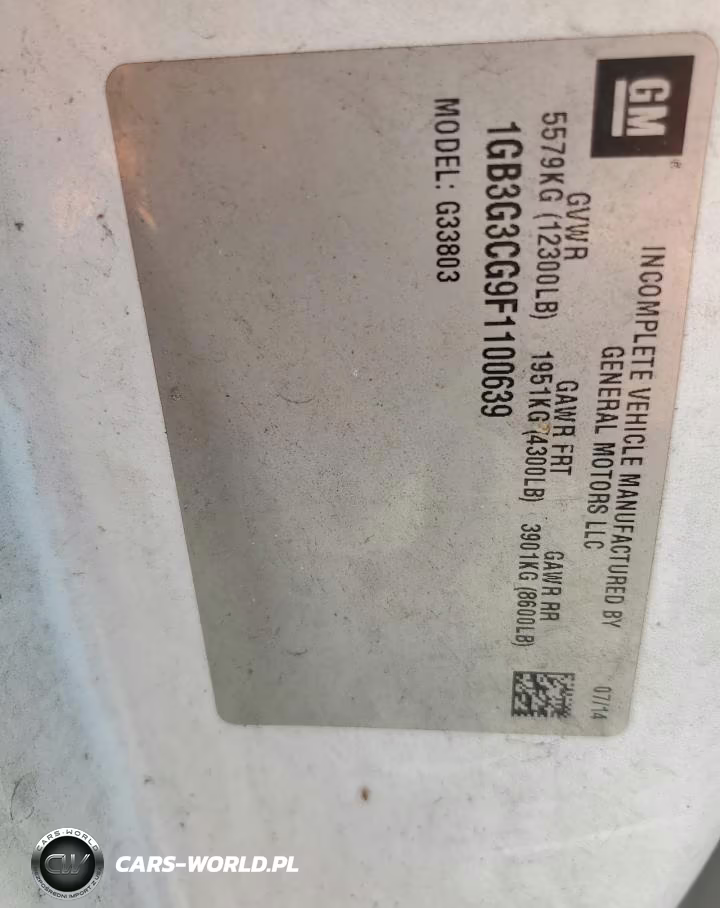 2015 Chevrolet Express Box Truck VIN:1GB3G3CG9F1100639 - 12
