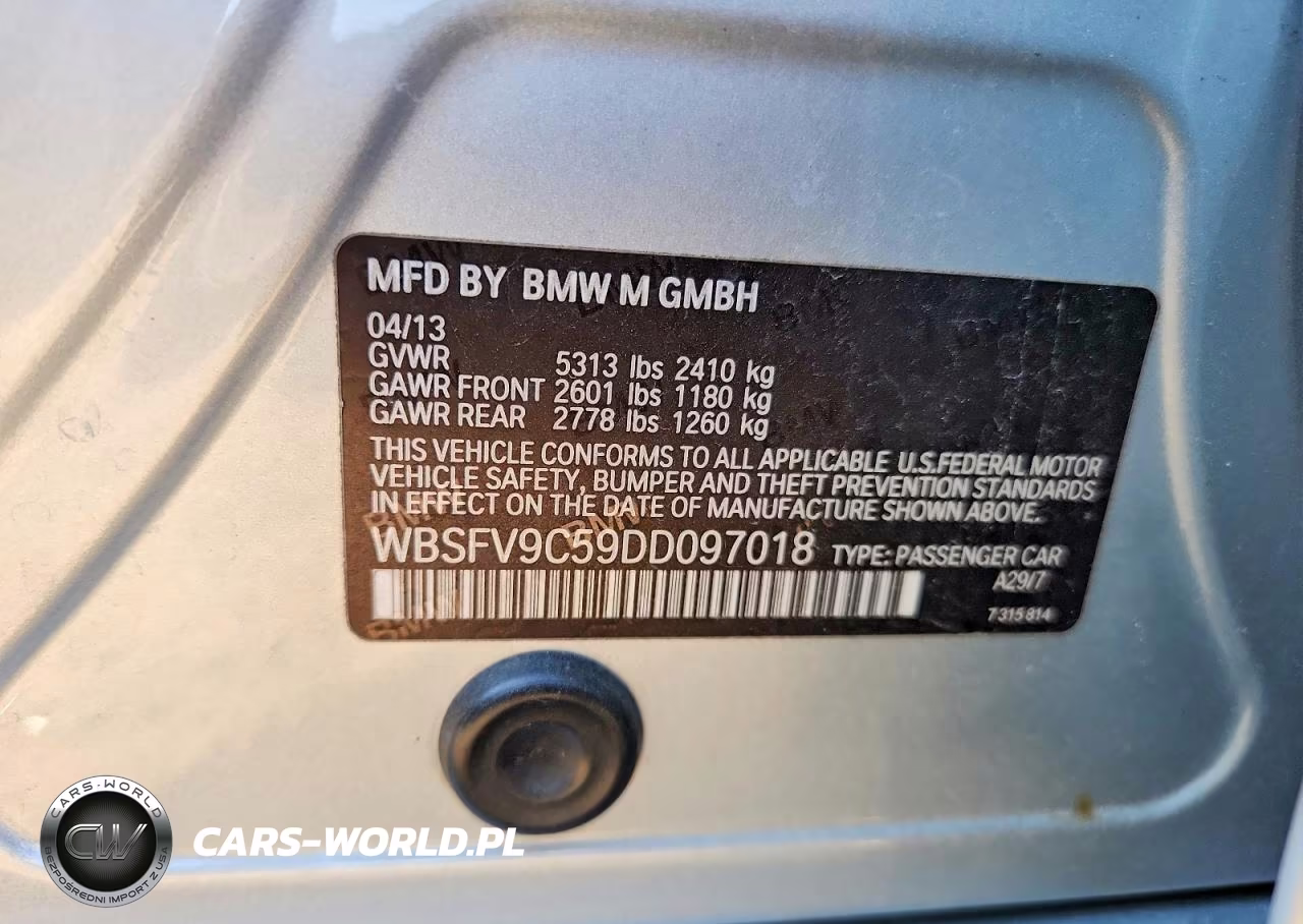 2013 BMW M5 VIN:WBSFV9C59DD097018 - 12