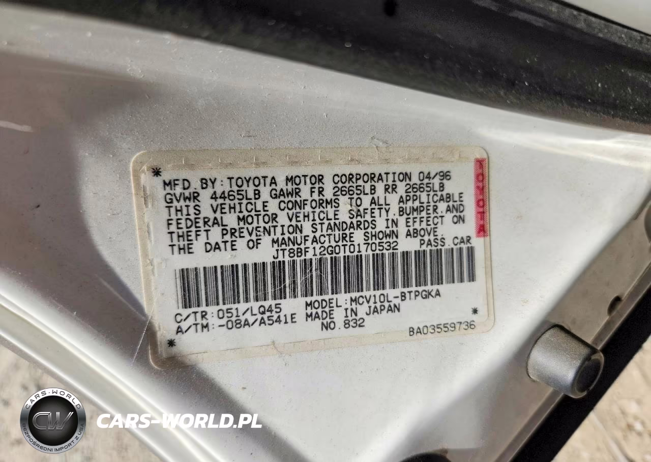 1996 Lexus Es 300 VIN:JT8BF12G0T0170532 - 12