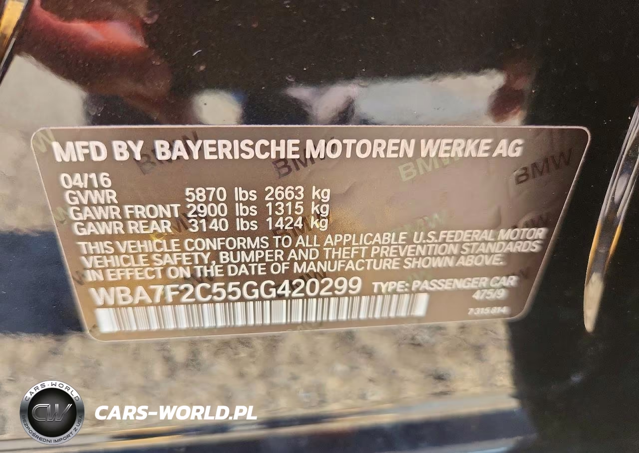 2016 BMW 750 Xi VIN:WBA7F2C55GG420299 - 12