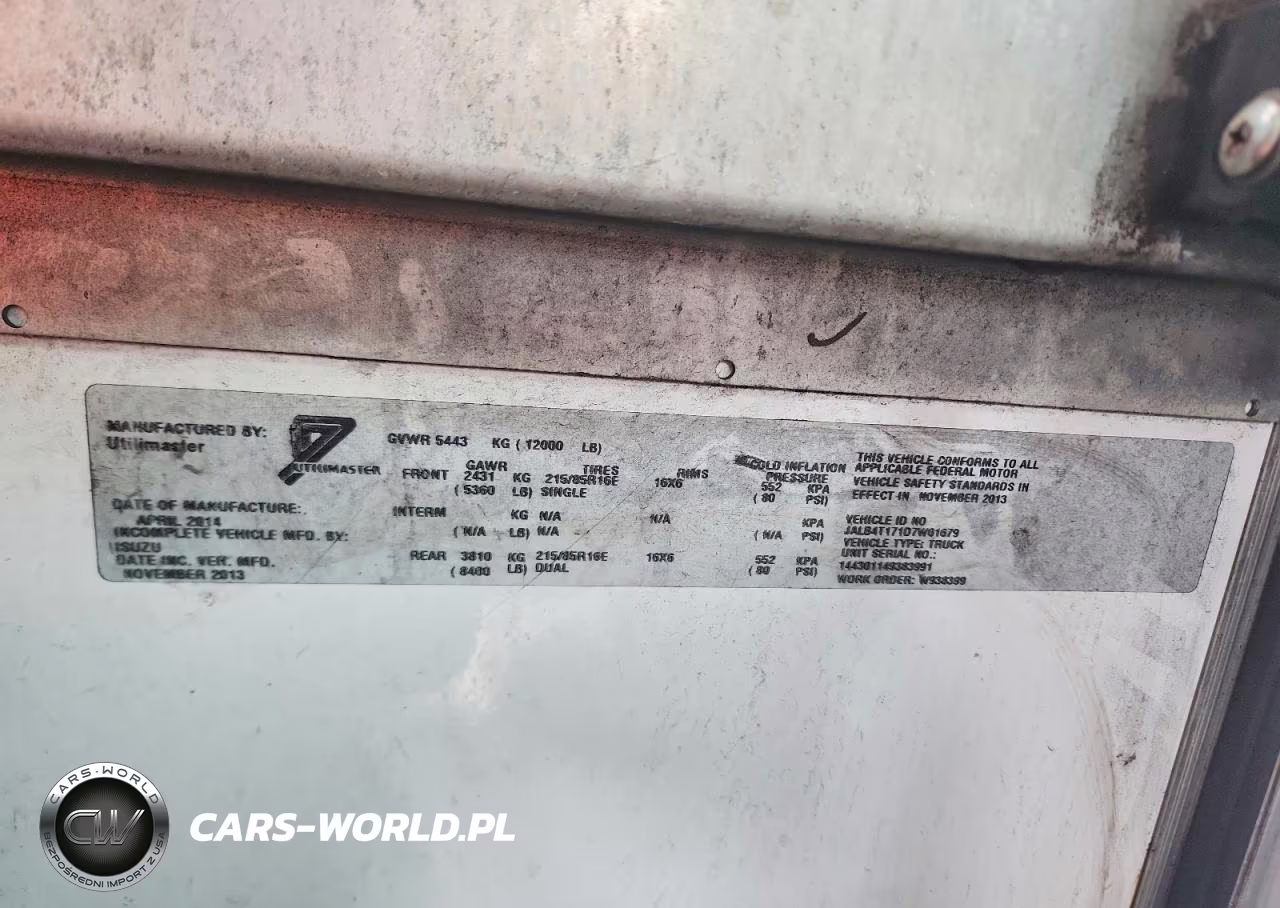 2013 Isuzu Npr Hd Delivery Truck VIN:JALB4T171D7W01679 - 12