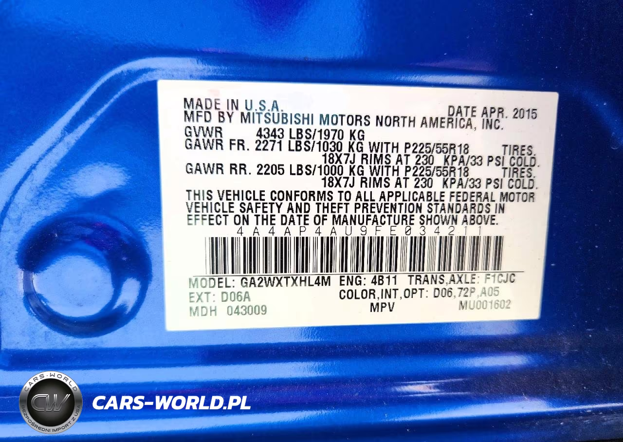 2015 Mitsubishi Outlander Sport Se VIN:4A4AP4AU9FE034211 - 13