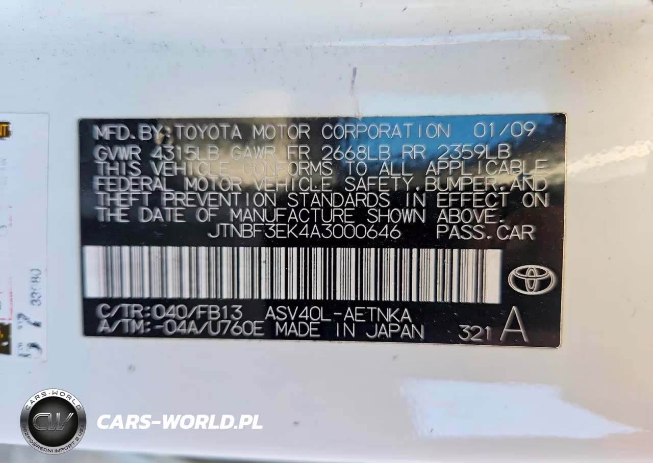 2010 Toyota Camry Le VIN:JTNBF3EK4A3000646 - 12