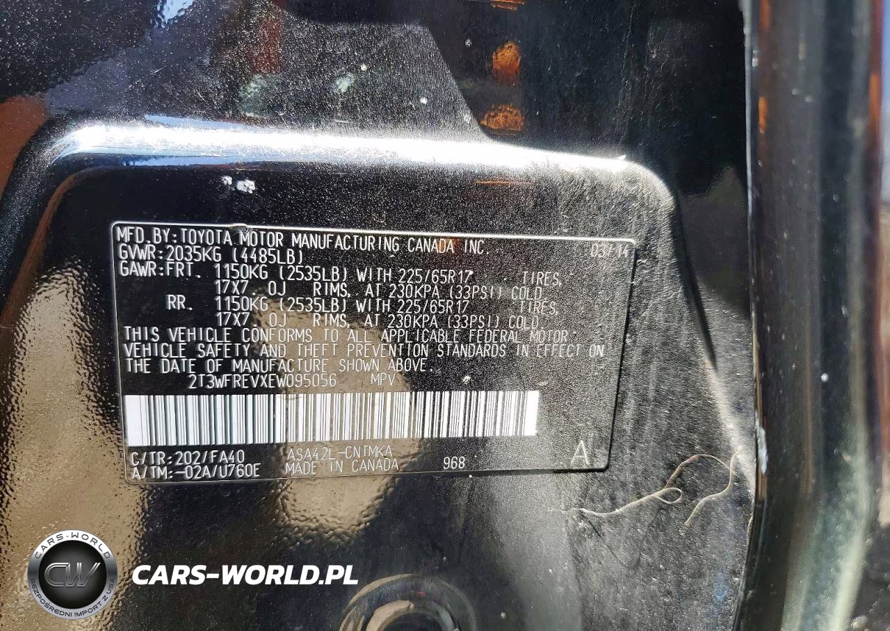 2014 Toyota Rav4 Xle VIN:2T3WFREVXEW095056 - 13