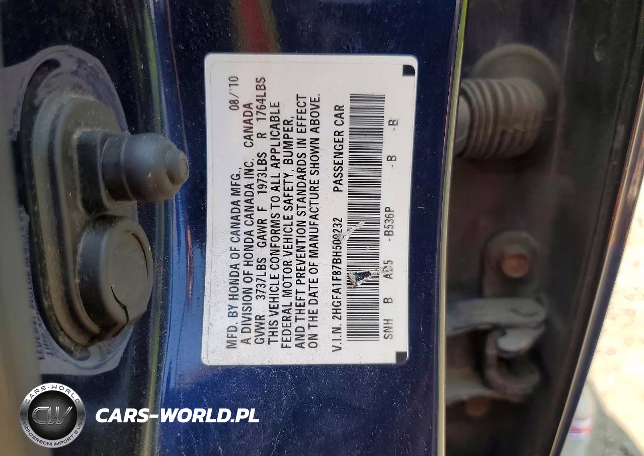 2011 Honda Civic Ex VIN:2HGFA1F87BH500232 - 12