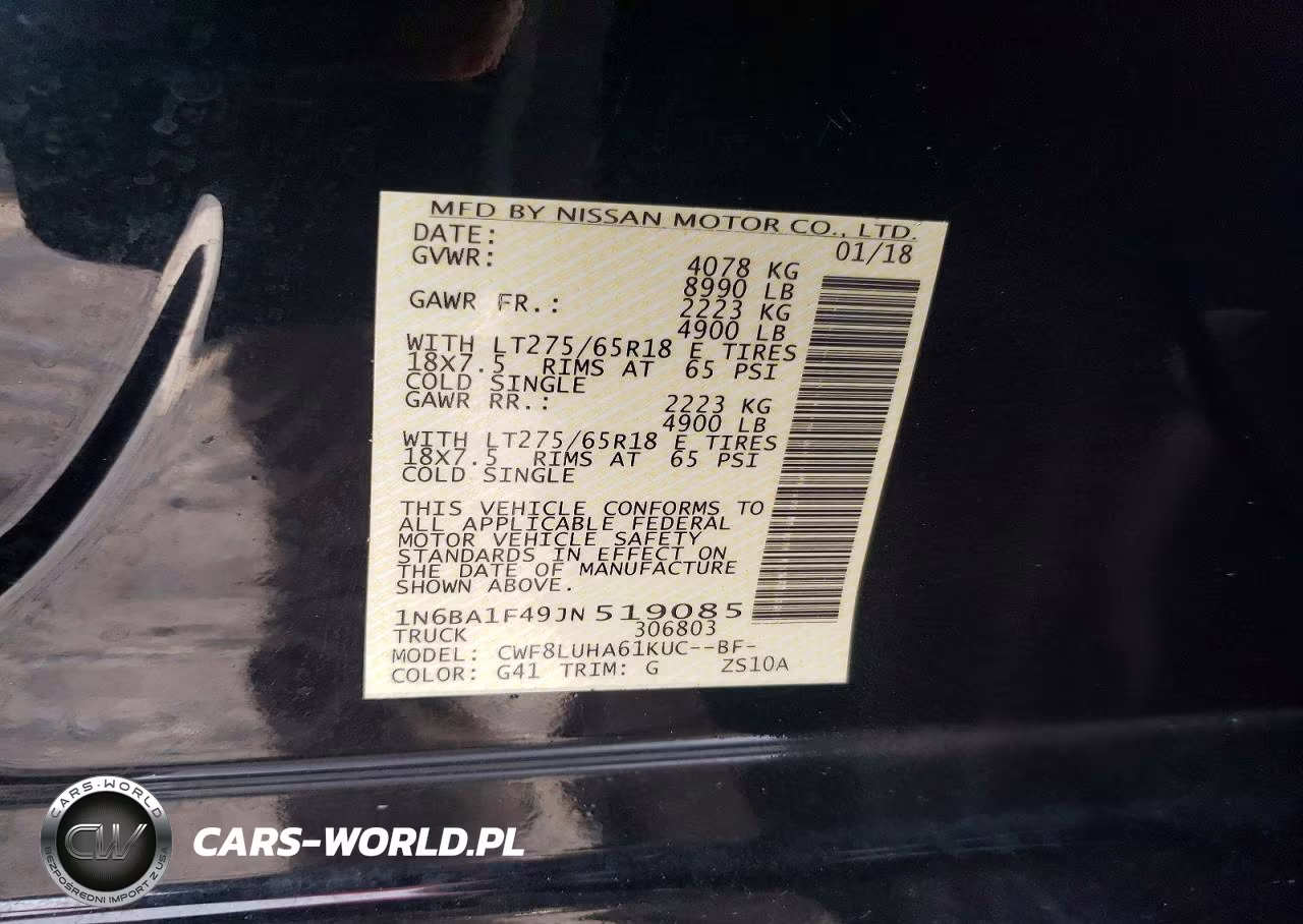 2018 Nissan Titan Xd VIN:1N6BA1F49JN519085 - 12