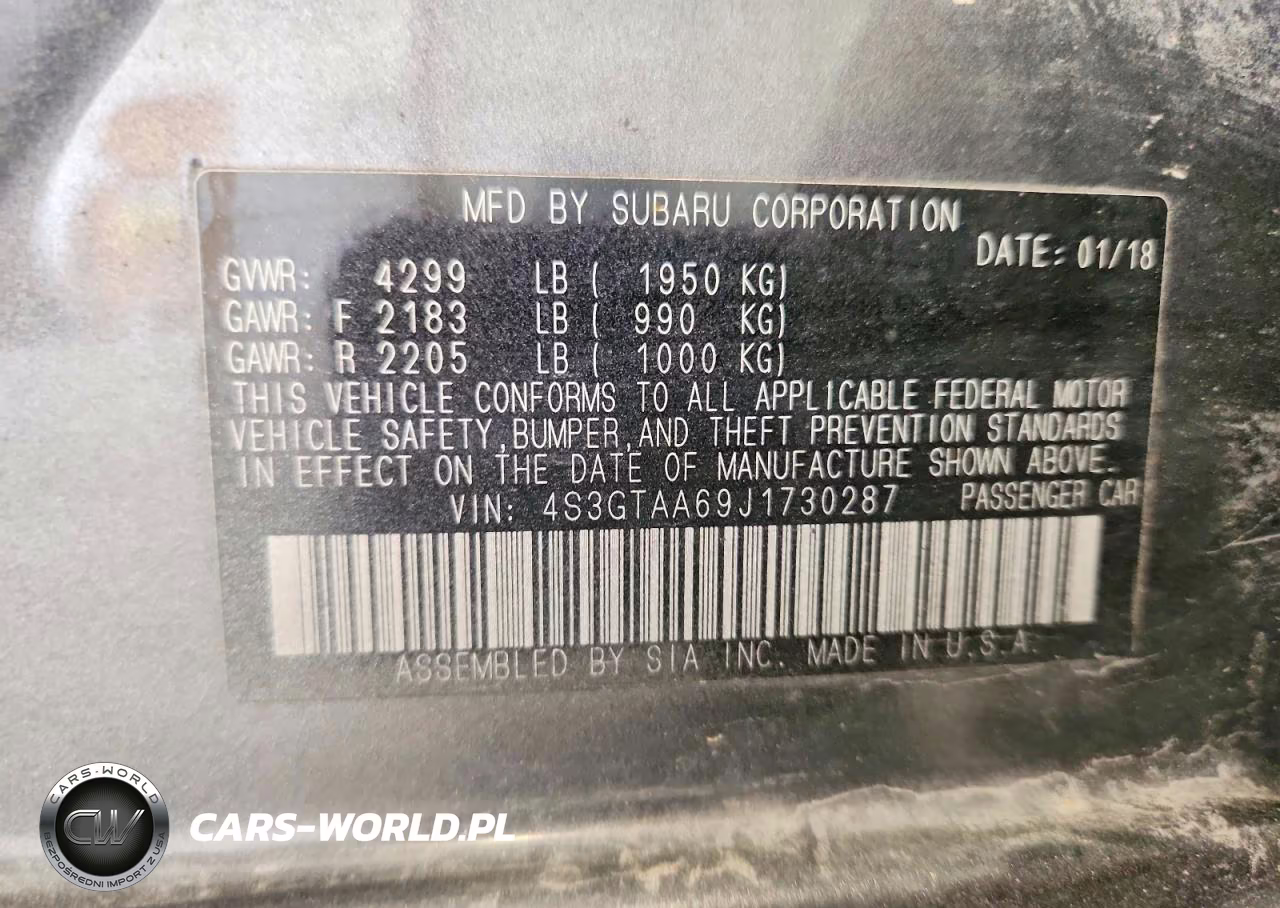 2018 Subaru Impreza VIN:4S3GTAA69J1730287 - 13