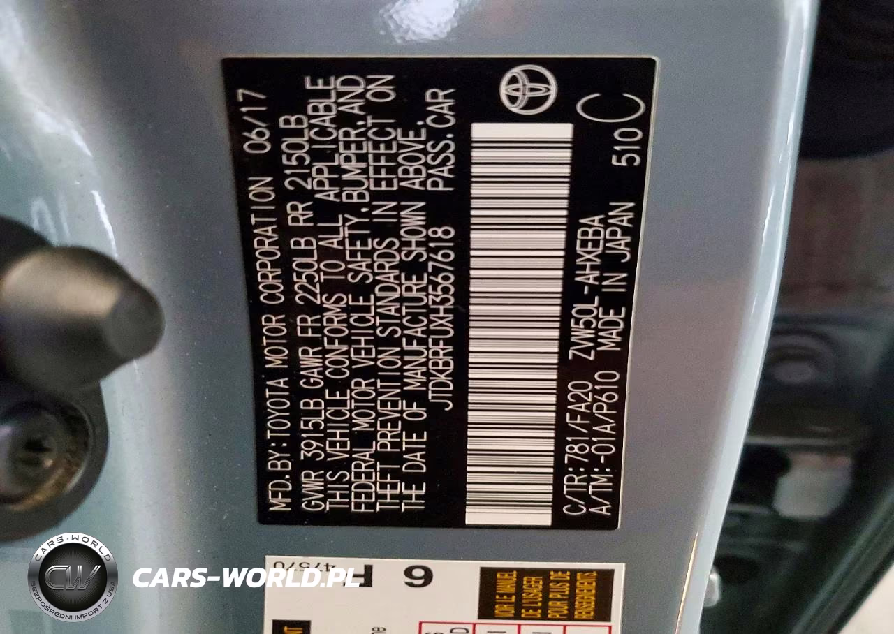 2017 Toyota Prius One VIN:JTDKBRFUXH3567618 - 12