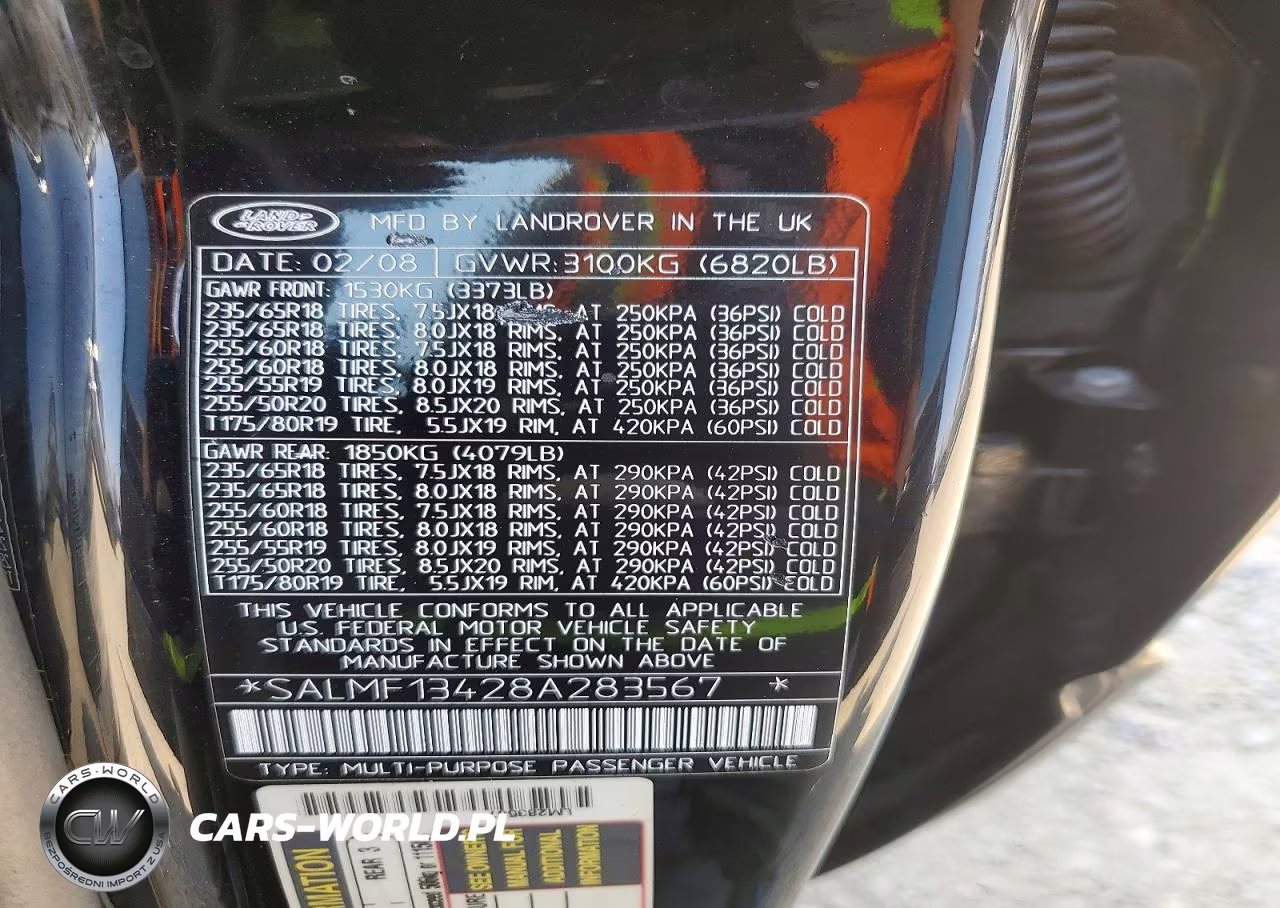 2008 Land Rover Range Rover Supercharged VIN:SALMF13428A283567 - 13