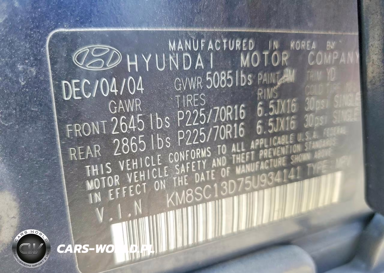 2005 Hyundai Santa Fe Gls VIN:KM8SC13D75U934141 - 13