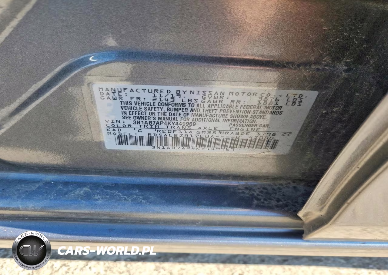 2019 Nissan Sentra S VIN:3N1AB7AP4KY449969 - 13