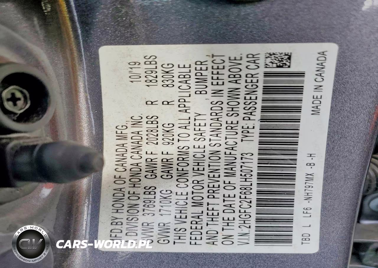 2020 Honda Civic Lx VIN:2HGFC2F68LH507173 - 12