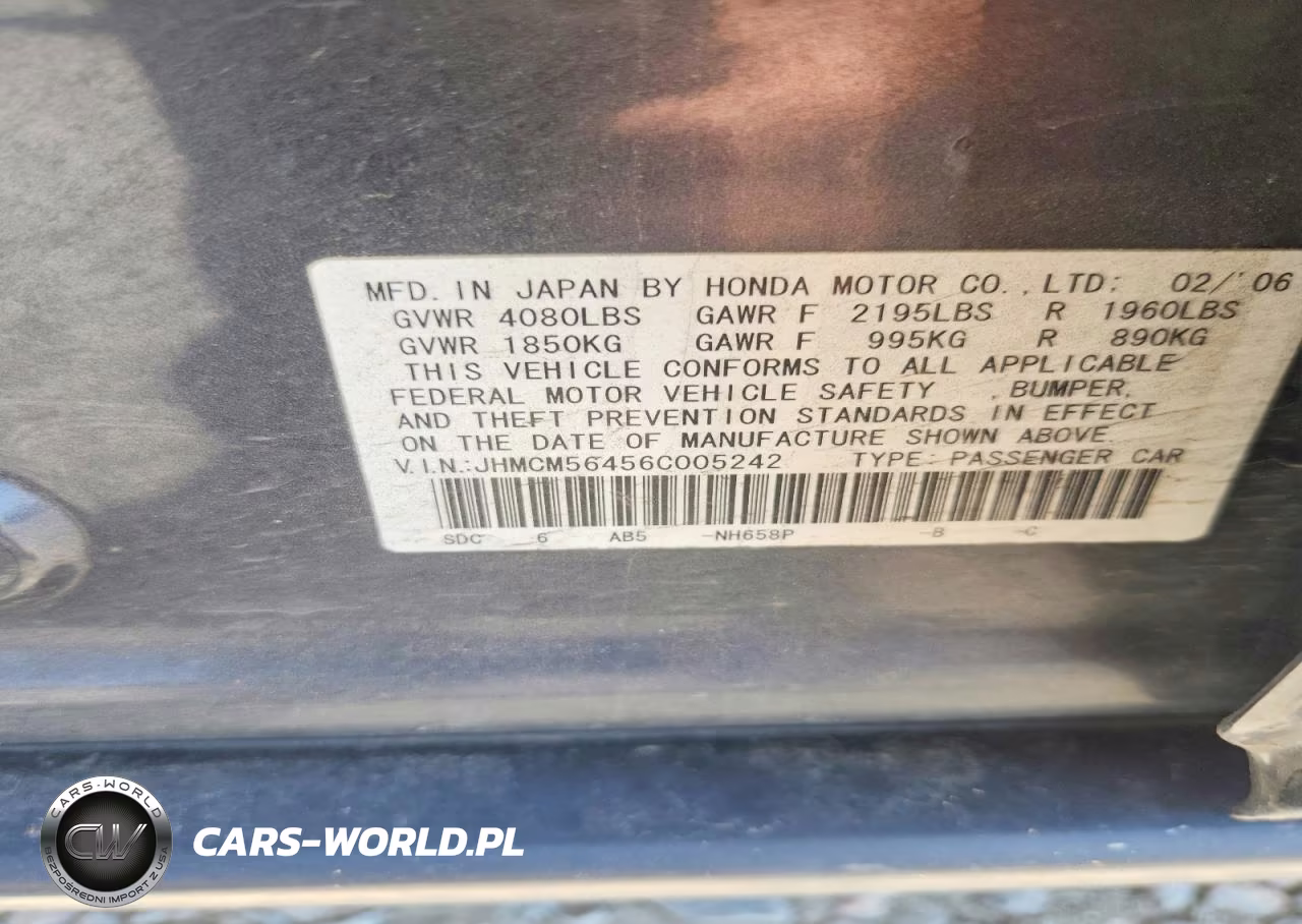 2006 Honda Accord Lx VIN:JHMCM56456C005242 - 12