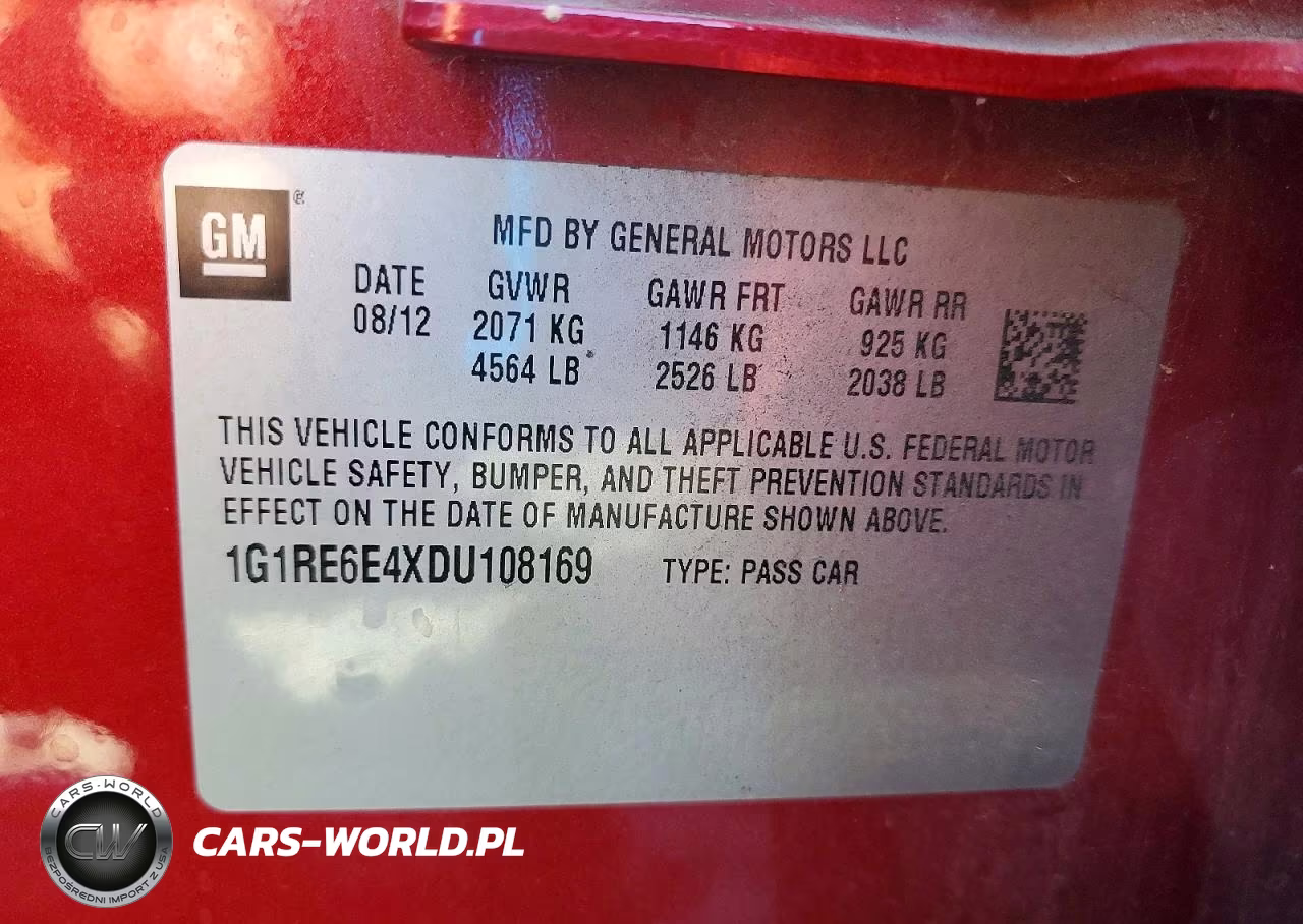 2013 Chevrolet Volt VIN:1G1RE6E4XDU108169 - 12