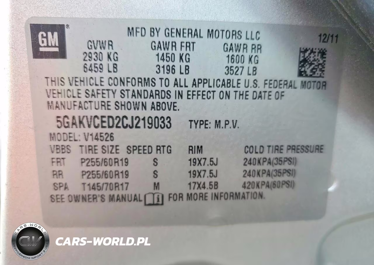 2012 Buick Enclave VIN:5GAKVCED2CJ219033 - 13