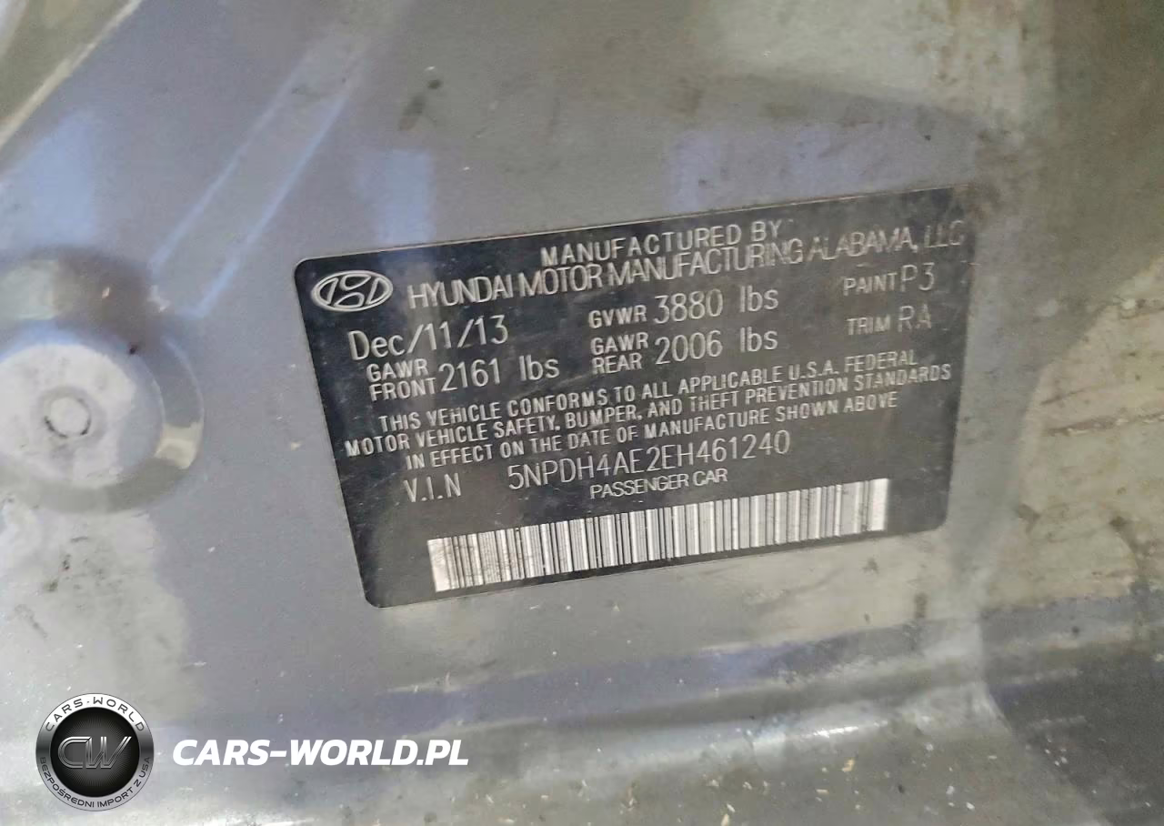 2014 Hyundai Elantra Se VIN:5NPDH4AE2EH461240 - 12