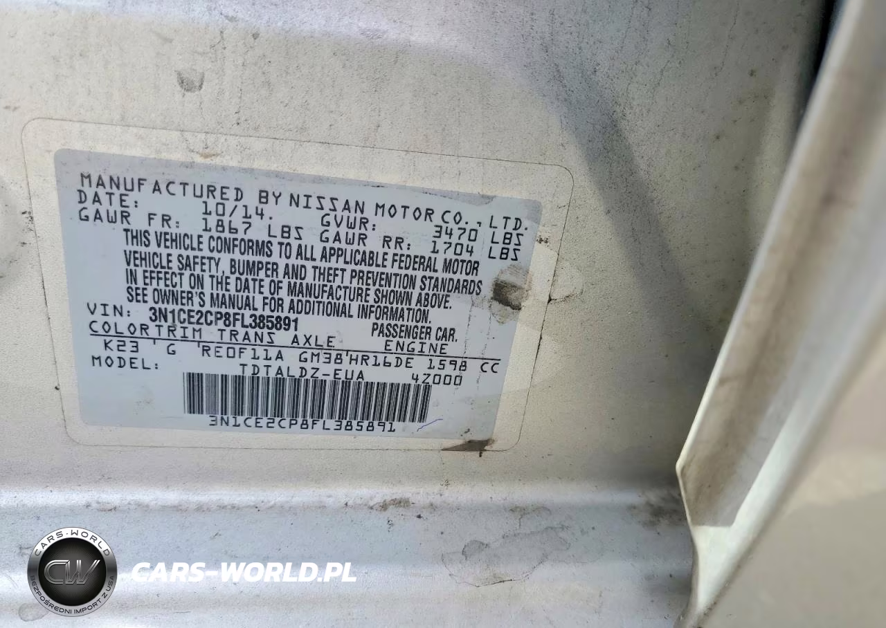 2015 Nissan Versa Note Sv VIN:3N1CE2CP8FL385891 - 13