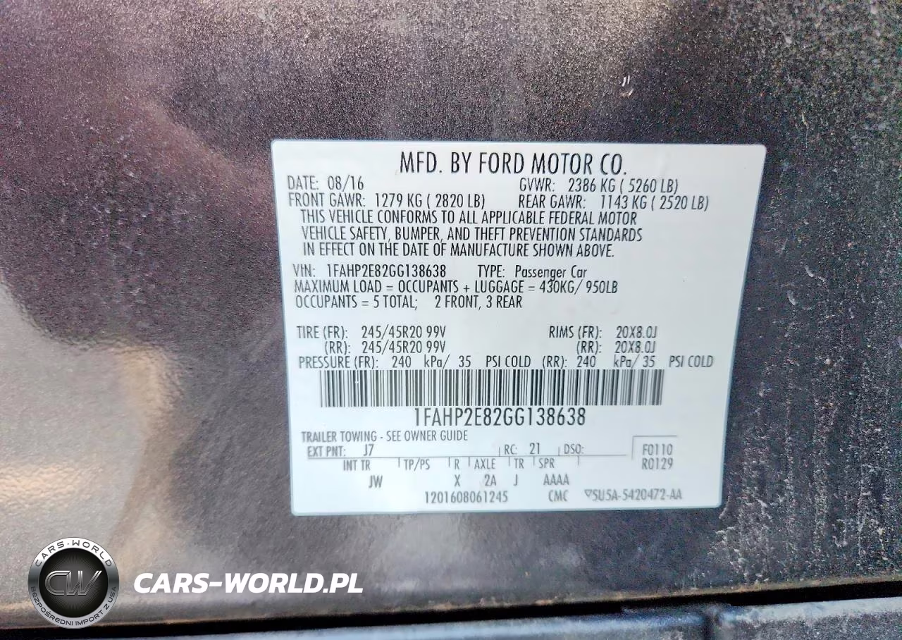 2016 Ford Taurus Sel VIN:1FAHP2E82GG138638 - 12