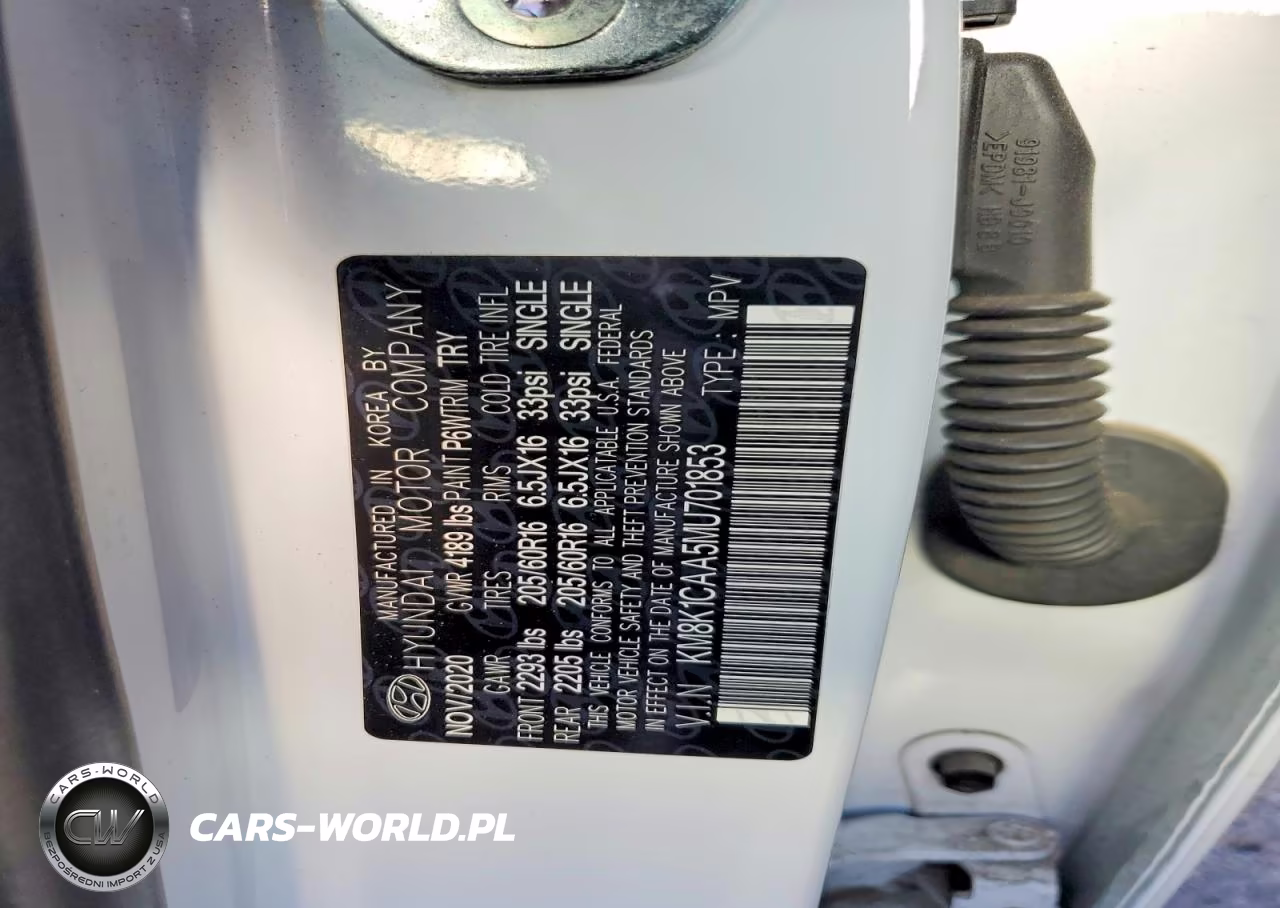 2021 Hyundai Kona Se VIN:KM8K1CAA5MU701853 - 12