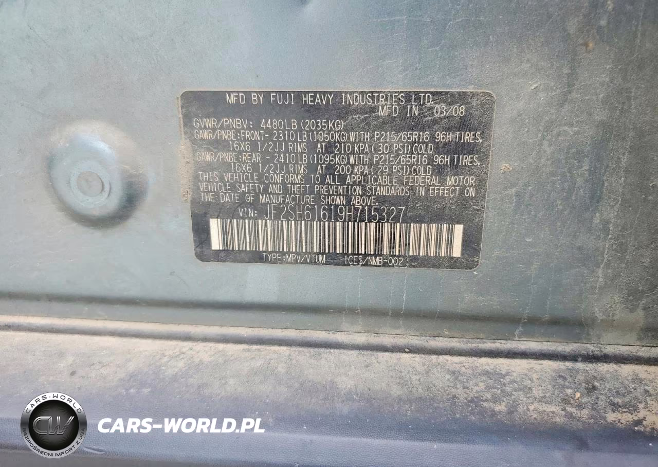 2009 Subaru Forester 2.5X VIN:JF2SH61619H715327 - 12