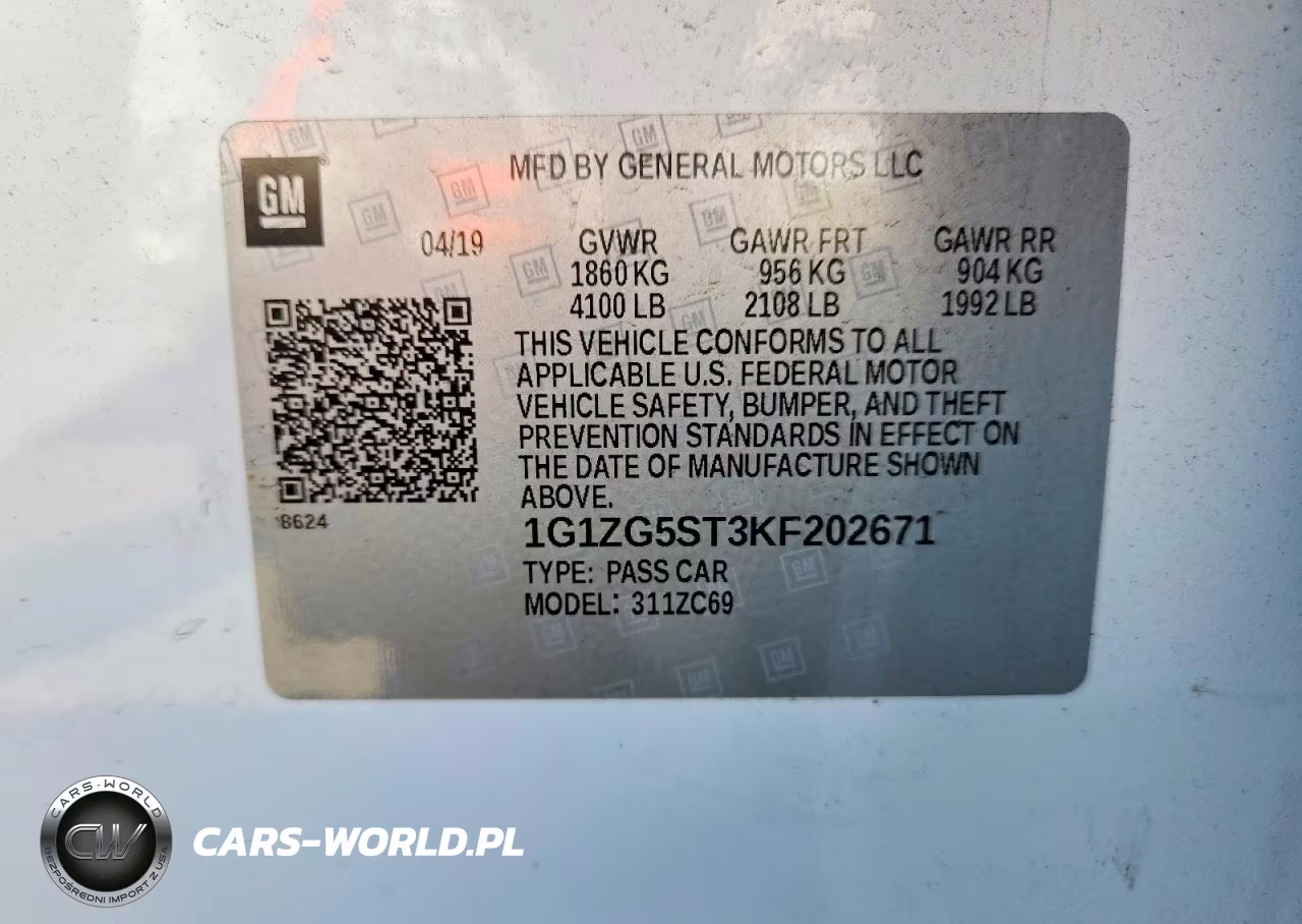 2019 Chevrolet Malibu Rs VIN:1G1ZG5ST3KF202671 - 12