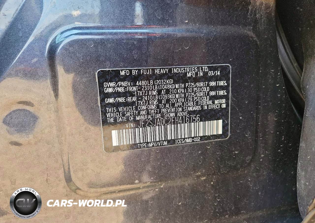 2015 Subaru Forester 2.5I Premium VIN:JF2SJADC2FH416756 - 13