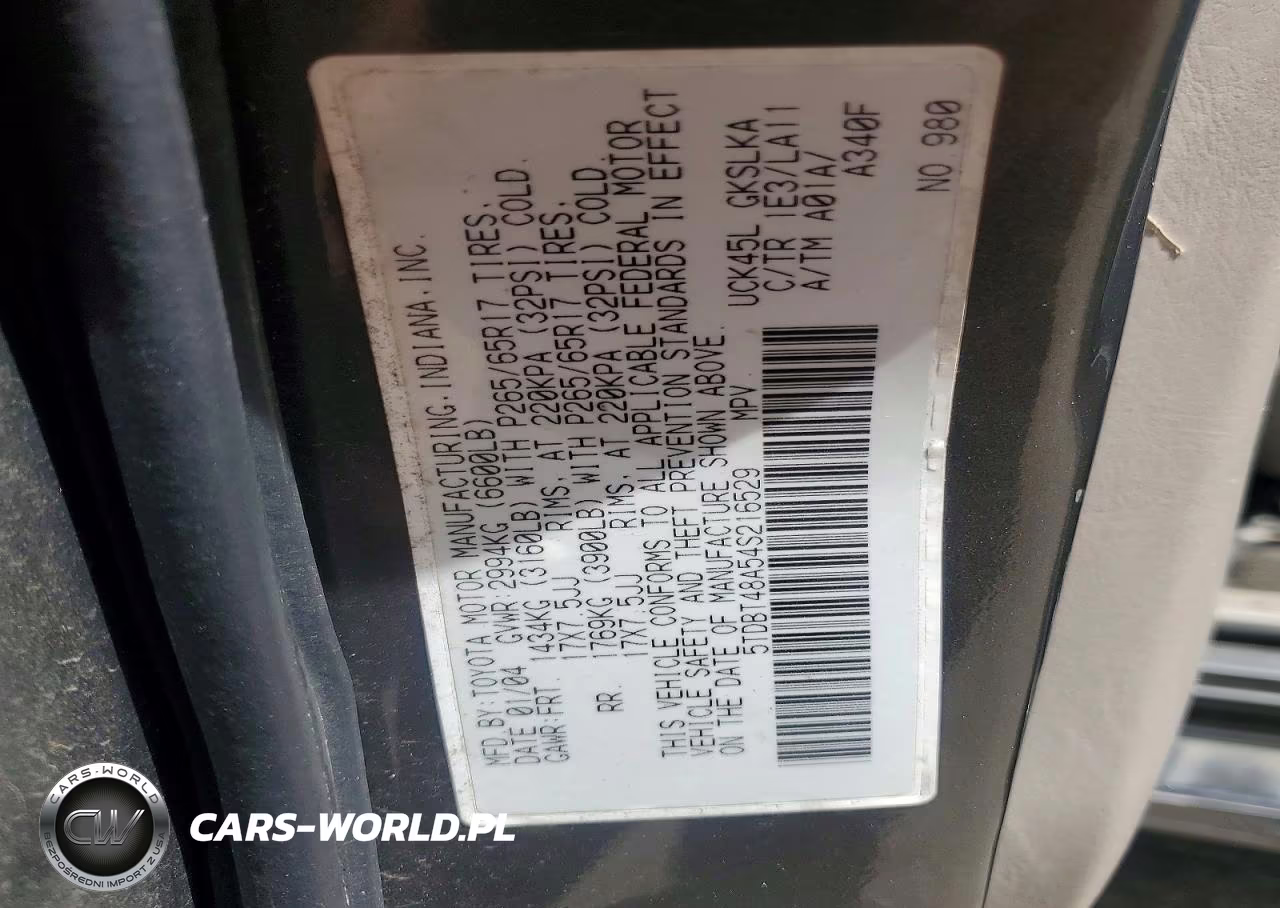 2004 Toyota Sequoia Limited VIN:5TDBT48A54S216529 - 12