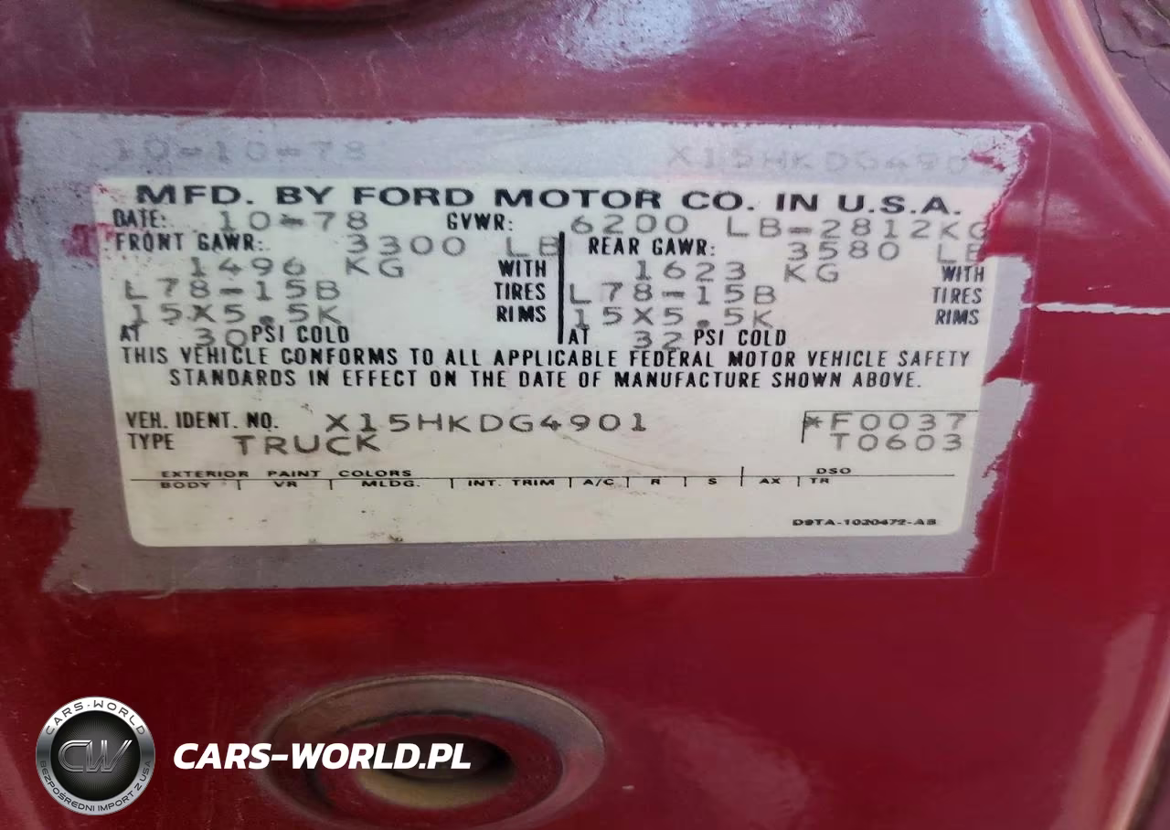 1979 Ford F-150 VIN:X15HKDG4901 - 12