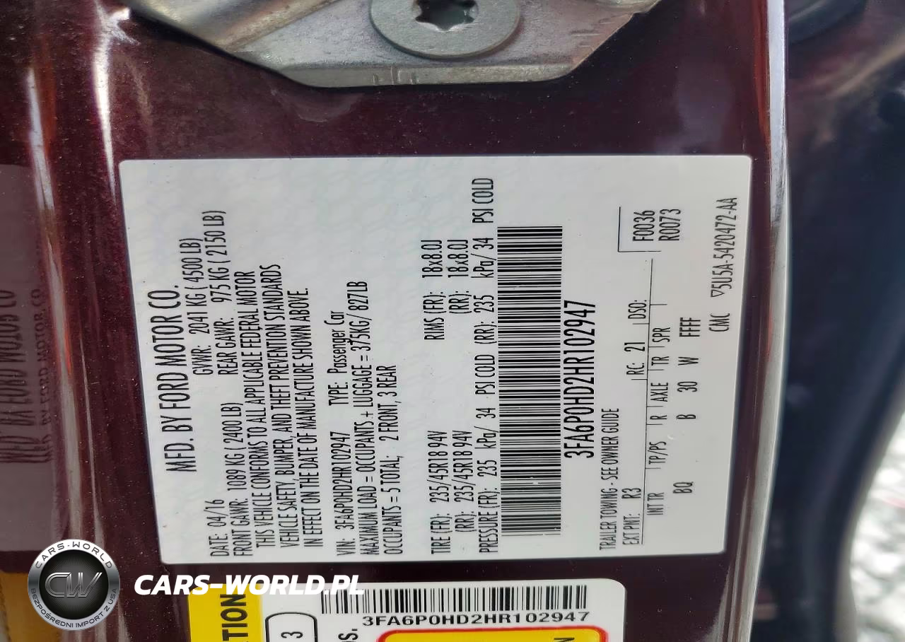 2017 Ford Fusion Se VIN:3FA6P0HD2HR102947 - 12