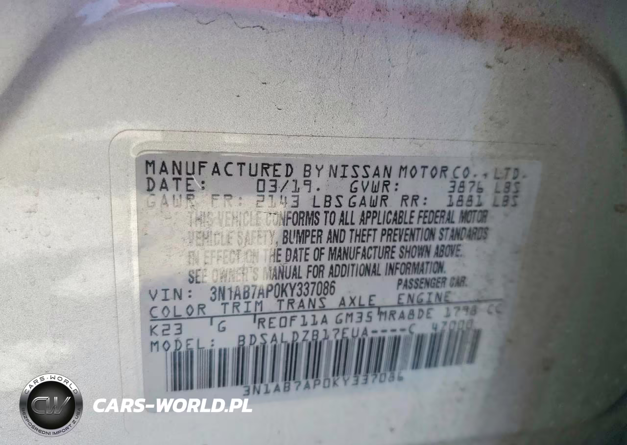 2019 Nissan Sentra Sv VIN:3N1AB7AP0KY337086 - 12