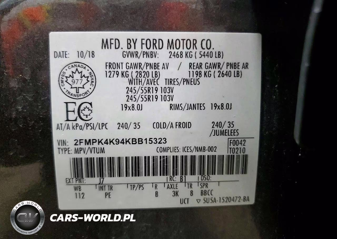 2019 Ford Edge Titanium VIN:2FMPK4K94KBB15323 - 13