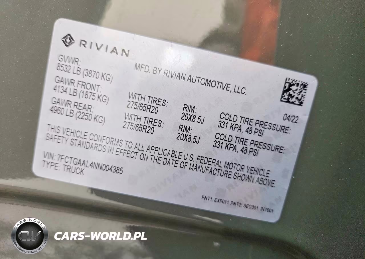 2022 Rivian R1T Launch Edition VIN:7FCTGAAL4NN004385 - 12