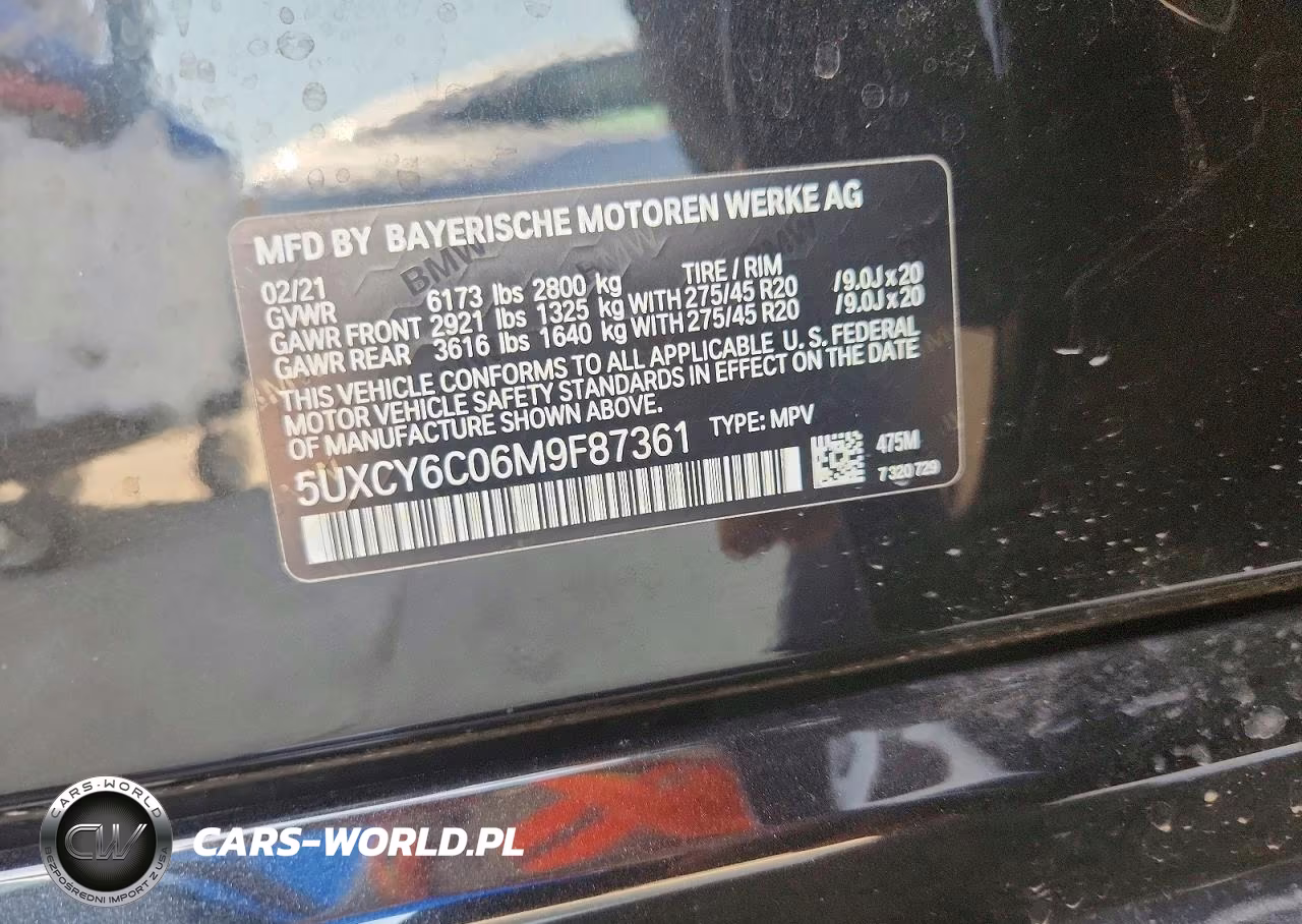 2021 BMW X6 xDrive40I VIN:5UXCY6C06M9F87361 - 13