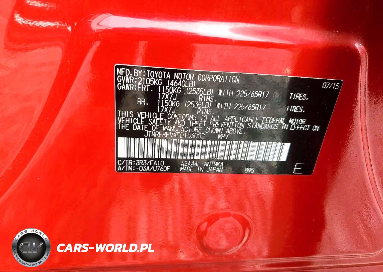 2015 Toyota Rav4 Xle VIN:JTMRFREVXFD153002 - 13