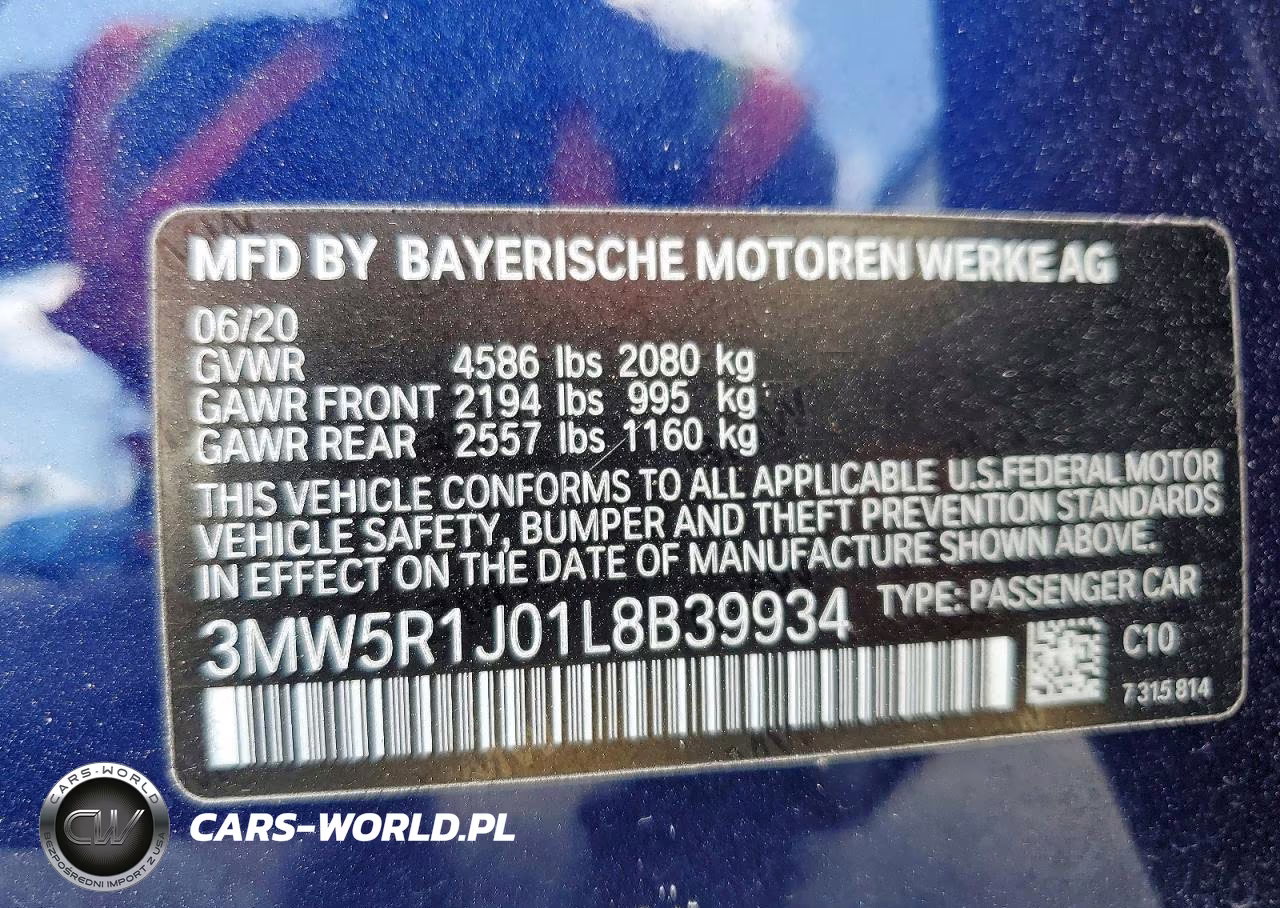 2020 BMW 330I VIN:3MW5R1J01L8B39934 - 12