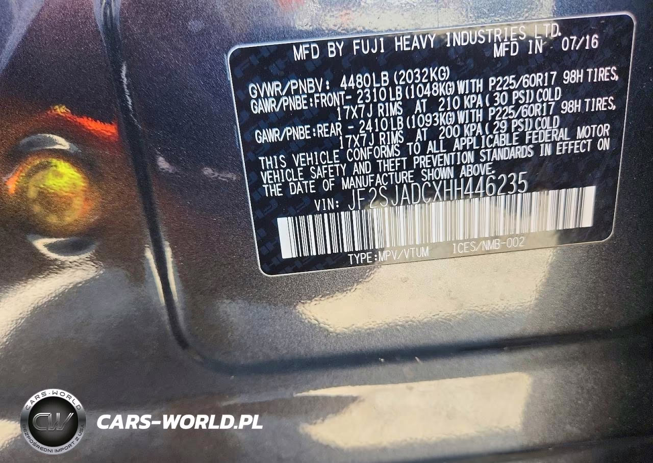 2017 Subaru Forester 2.5I Premium VIN:JF2SJADCXHH446235 - 14