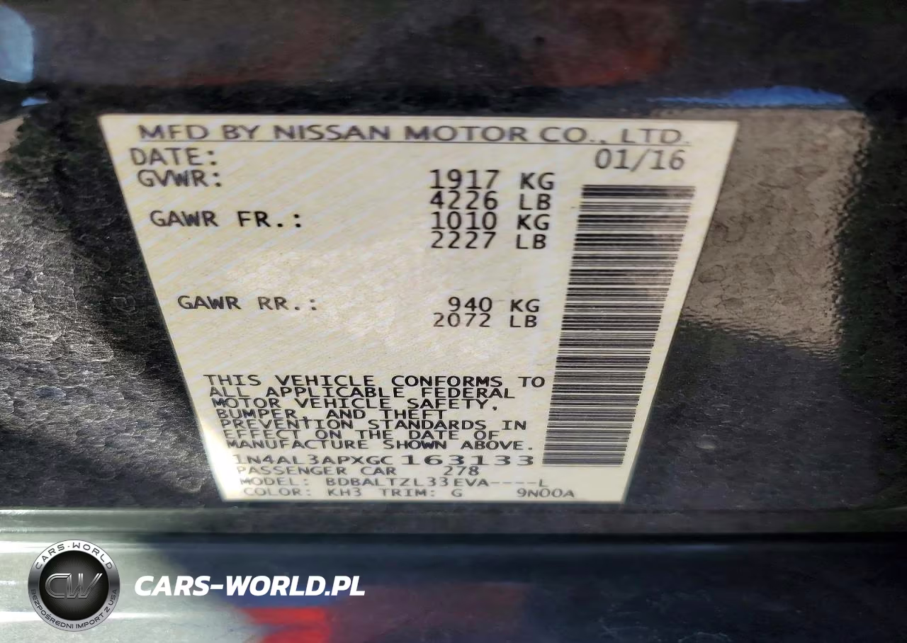 2016 Nissan Altima 2.5 Sl VIN:1N4AL3APXGC163133 - 12